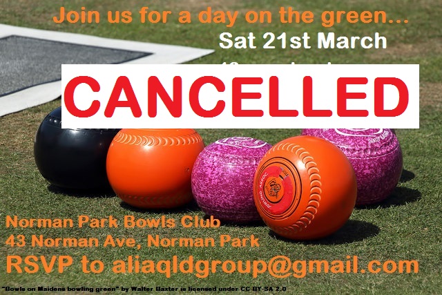 Lawn bowls ALIA cancelled